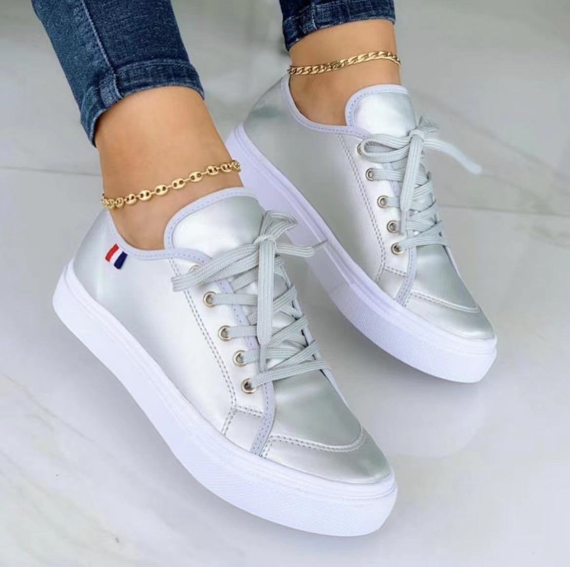 European And American New Round Toe Platform Casual Shoes