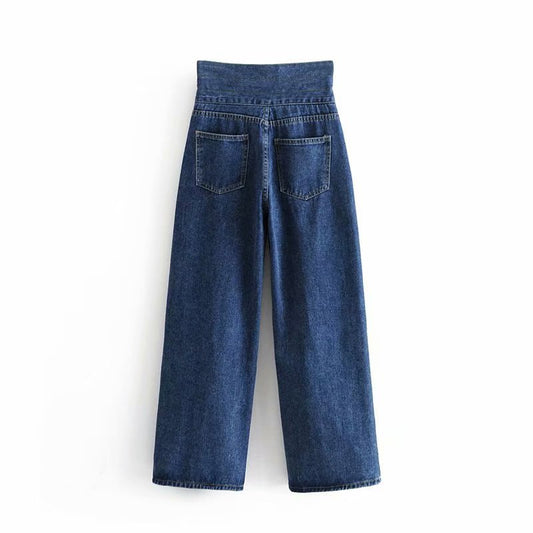 Slim wide-leg jeans