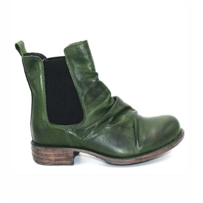 Amazon women's shoes autumn and winter new European style square heel sleeve women's short boots foreign trade plus size women's boots