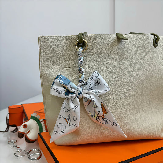 Women's Polyester Bag Decorative Scarf Pendant