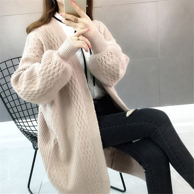 Women's Loose Mid-length Cardigan Sweater
