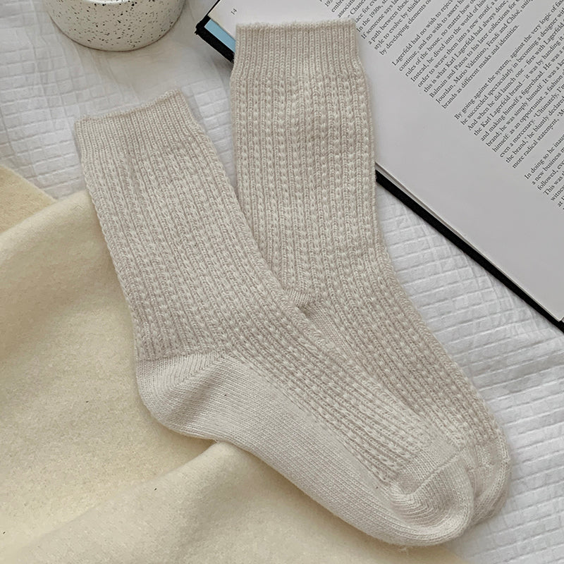 Womens Thickened Thermal Fleece-lined Wool Socks
