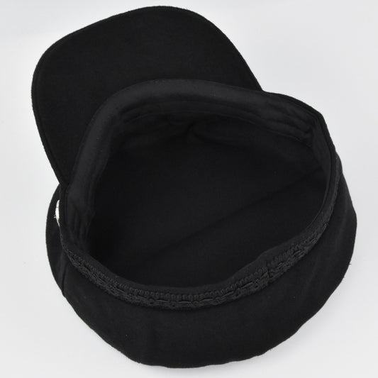 Women's Metal Buckle Octagonal Woolen Flat Hat