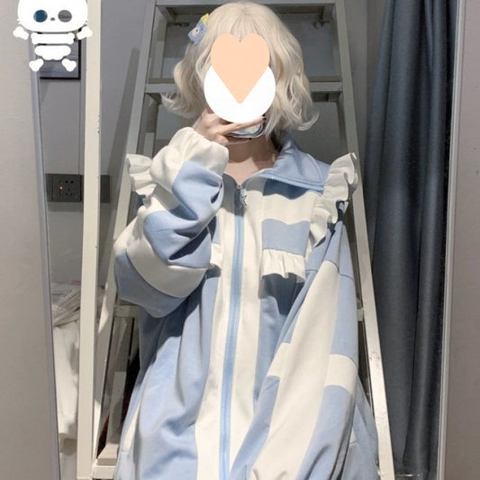 Spring And Autumn Japanese Style Cross Star Mine Water Color Sportswear Jacket