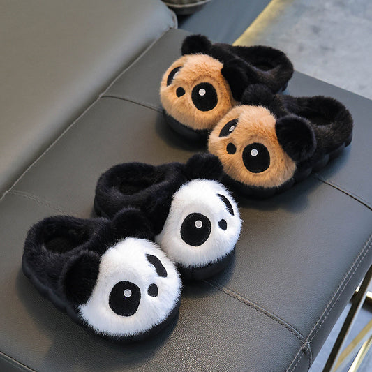 Winter Cotton Slippers For Children Warm And Fleece-lined Cotton Shoes