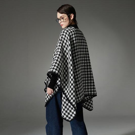 New Hasp Gold Silk Houndstooth Shawl