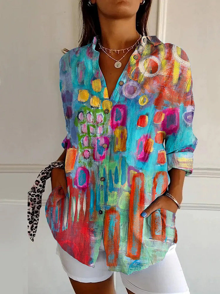 New Women's Summer Animal Pattern 3D Printed Shirt