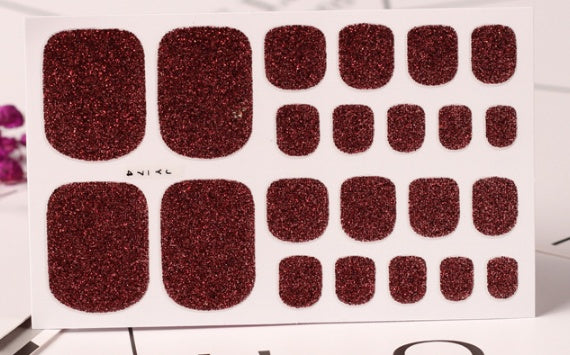 Nail Art Stickers Solid Color Green Onion Powder Foot Stickers 22