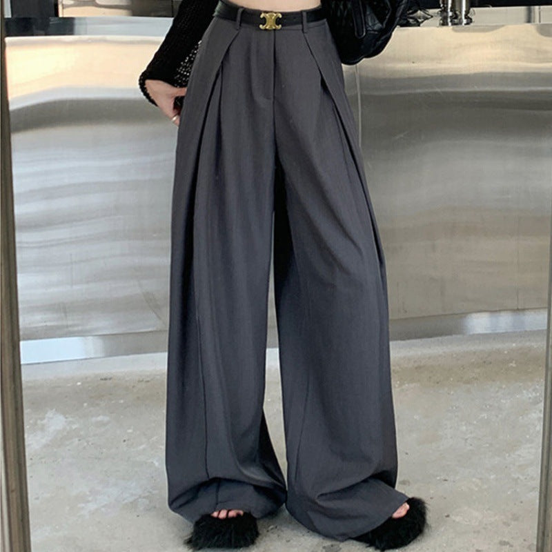 Casual High Waist Wide-leg Suit Pants