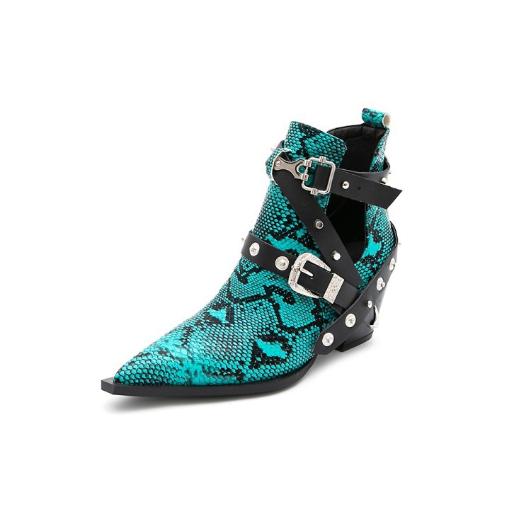Pointed Toe Single Boots Studded Western Cowboy Boots