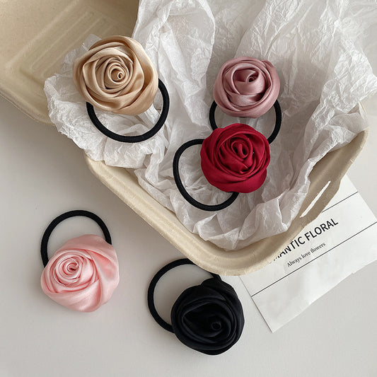 Rose Flower Hairband Niche Rubber Band