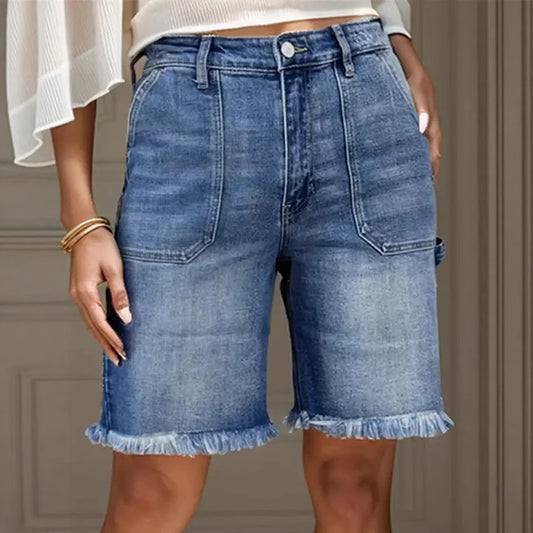 European And American Style Women's Heavy Industry Wash Straight All-matching Slim Jeans