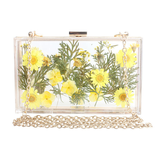 Transparent Flower Shoulder Messenger Bag