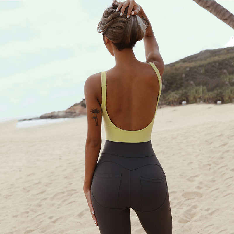 Beautiful Back Suspenders Women's One-piece Yoga