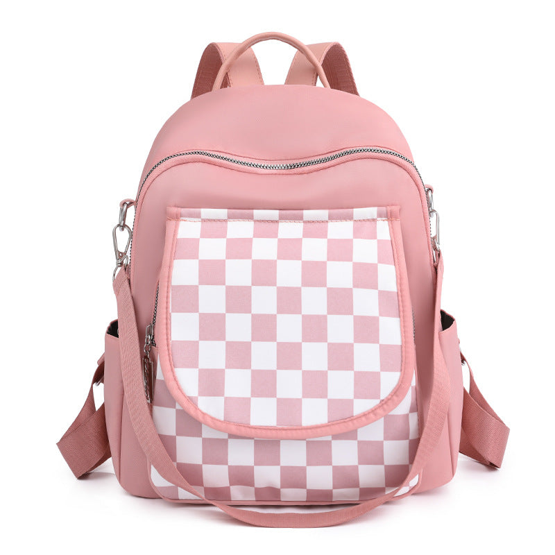 Lightweight Contrast Color Nylon Canvas Backpack