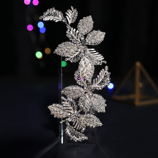 Bridal Headwear Barrette Alloy Diamond Inlaid Leaf