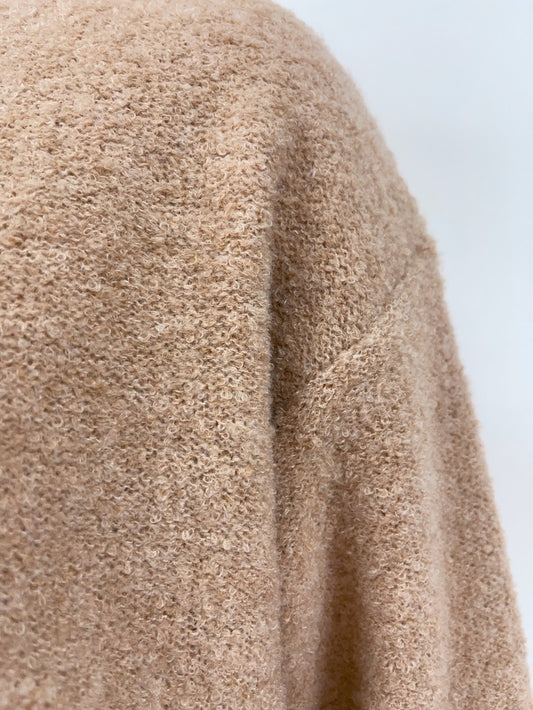 Round Neck Button Solid Color Sweater Knitwear