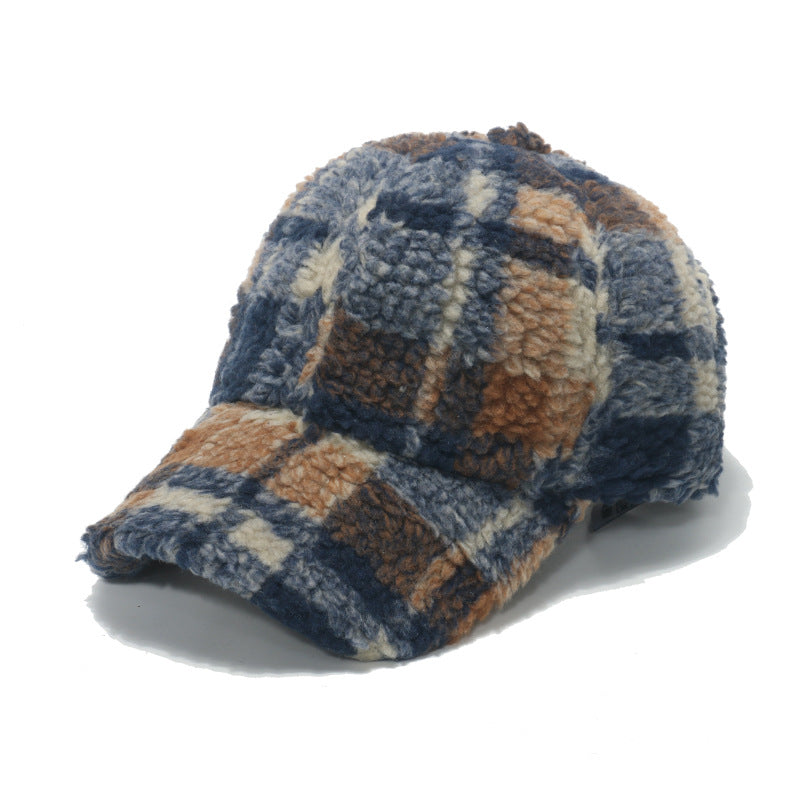 Lamb Wool Classic Plaid Baseball Hap
