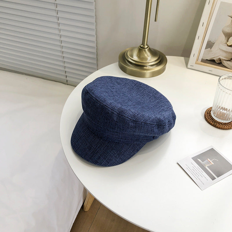 Women's Fashion Thin Linen Navy Hat