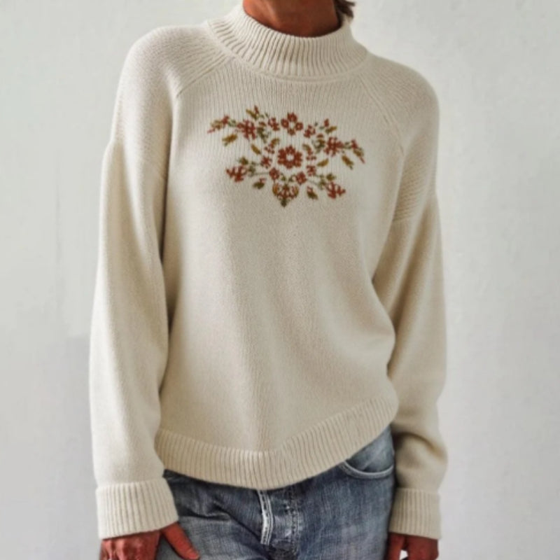 Women's Popular Mock Neck Long Sleeve Sweater