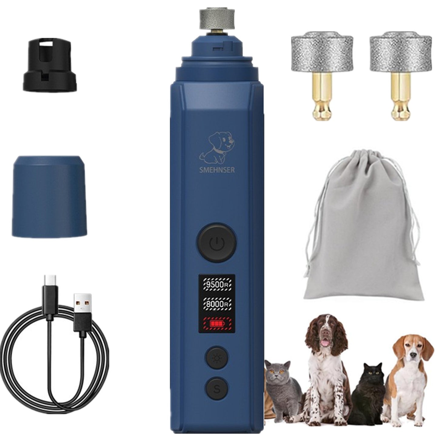 Pet Grooming Tool With Dual Lights And Non-Slip Handle