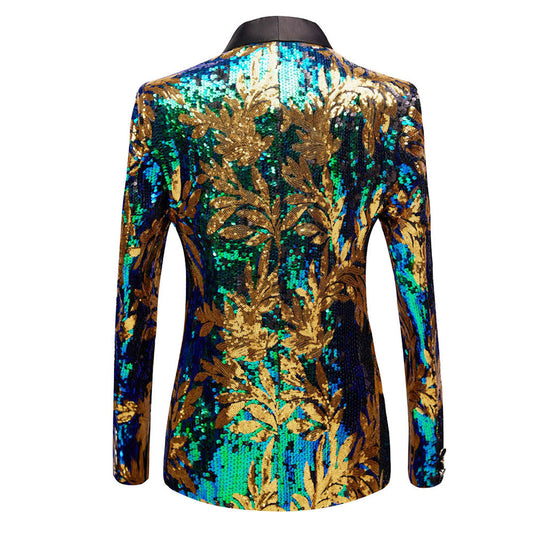 Sequin Leaf Singer-actor Nightclub Bar Performance Outfit