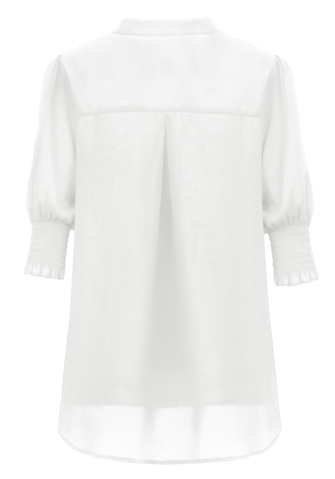 Solid Color Shirt European And American V-neck Chiffon Shirt