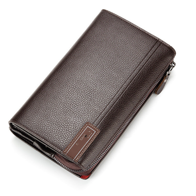 Men's Business Casual Large Capacity Lychee Pattern Wallet