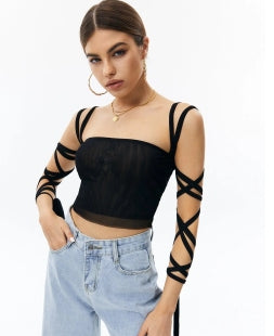 Solid Color Sleeveless Knotted Short Navel Women's Top