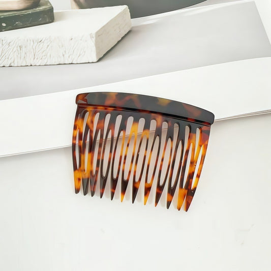 Pixie-cut Bangs Leopard-print Non-slip Hair Bun Comb