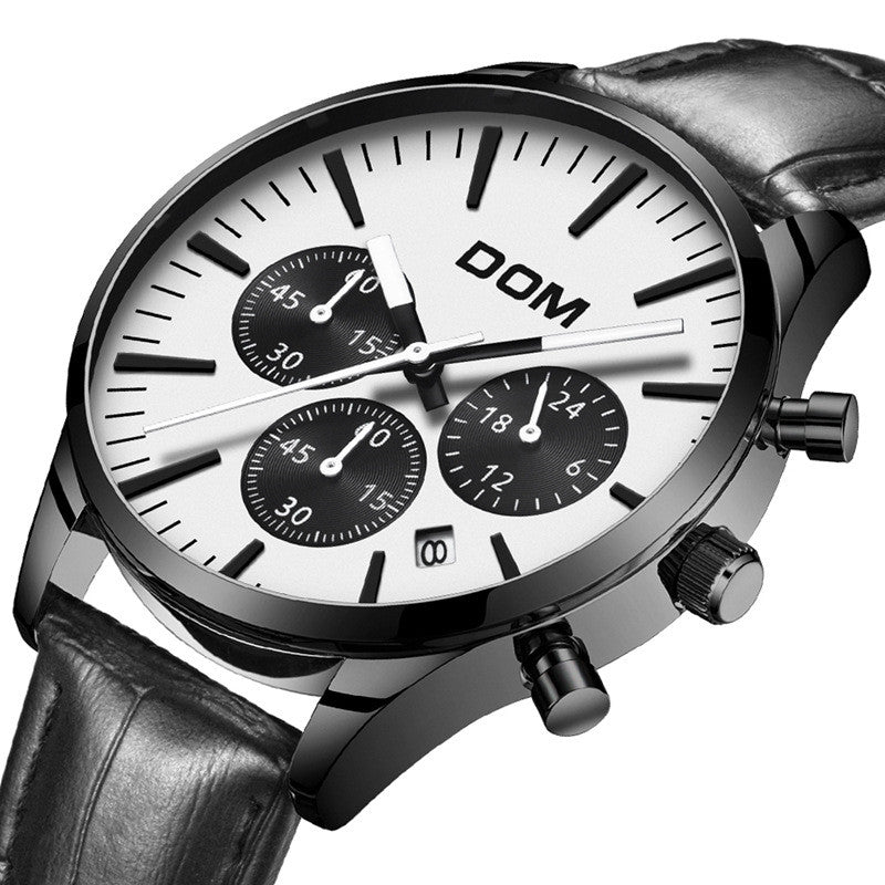 Men's watch with three eyes belt