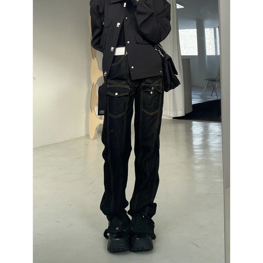 Women's Loose High Waist Slim Wide Leg Mopping Trousers