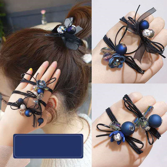 Ocean Blue 6 Piece Hair Tie Adult Crystal