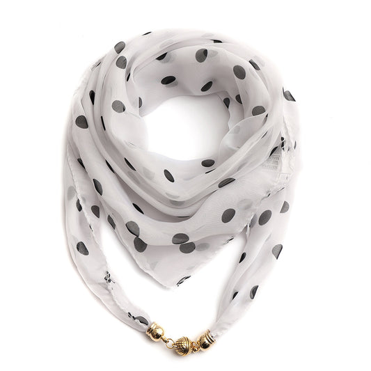 Golden Ball Floral Chiffon Scarf Women's Printed Thin