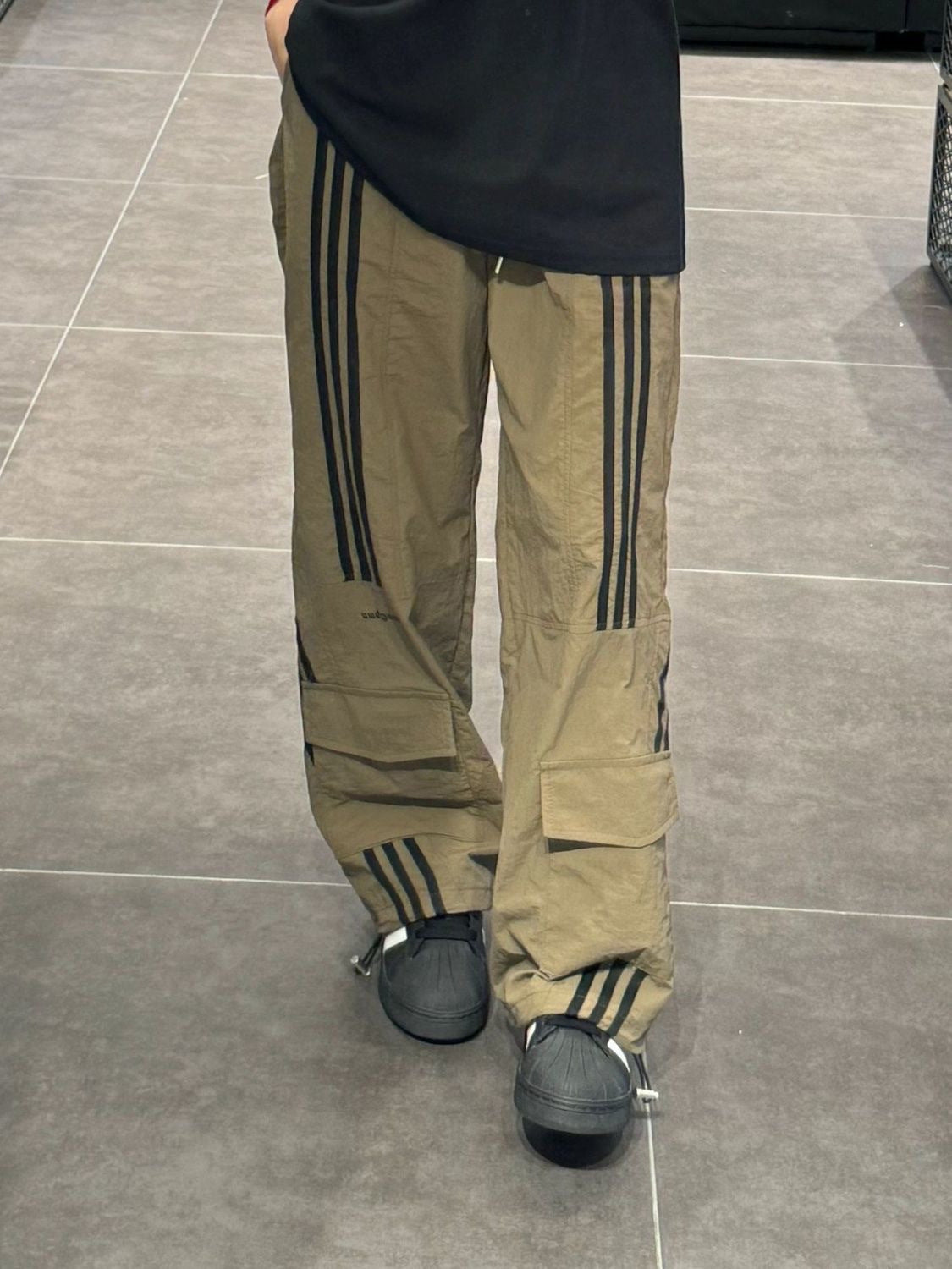 Straight Sports Loose Three Bars Casual Working Pants