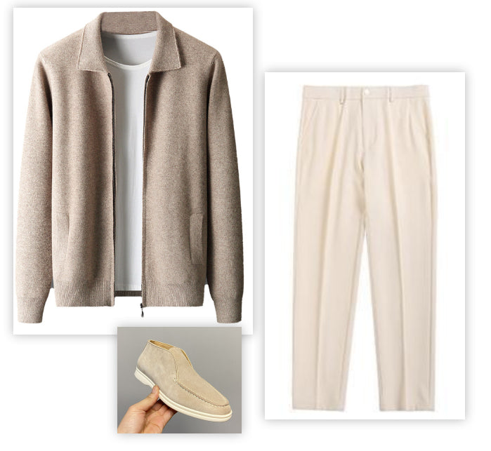 Outer Wear Lapel Thickening Oversized Knit Zipper Cardigan