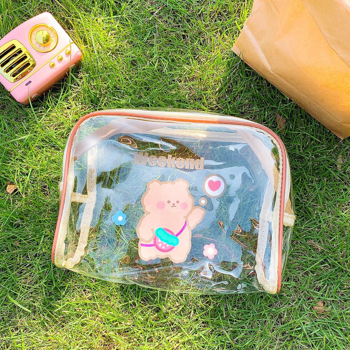 Creative Cartoon Transparent Makeup Waterproof Travel Storage Bag