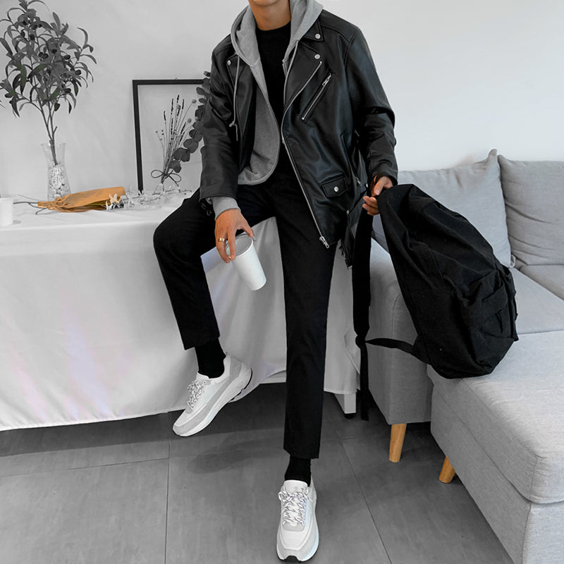 Men's Korean Style Trendy Slim-fit Motorcycle Jacket
