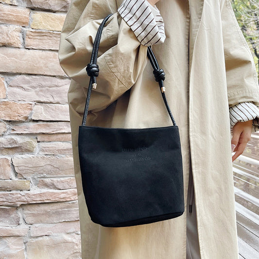 New Vintage Suede Womens A Super-trendy Must-have Bucket-style Shoulder Bag