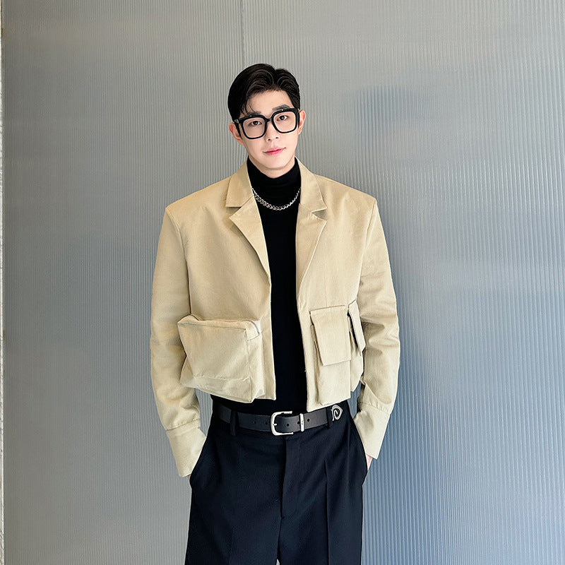 Niche, Three-dimensional, Short Blazer With A Multi-pocket Silhouette