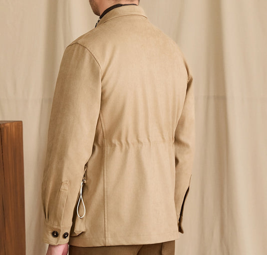 Suede Casual Lapel Jacket Commuting Slim Coat Trendy Men