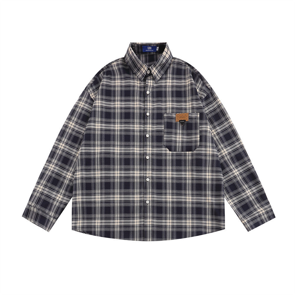 Men's American Casual Long Sleeve Shirt Coat