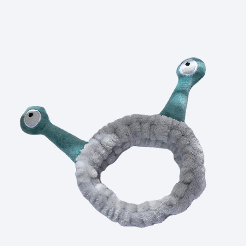 Cartoon Funny Snail Cute Face Wash Mask Plush Hair Band
