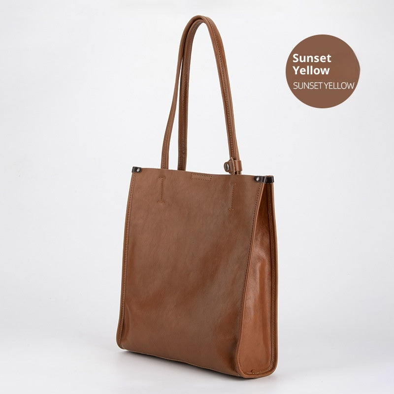 Large Capacity Totes Genuine Leather City Commuter Shoulder Bag