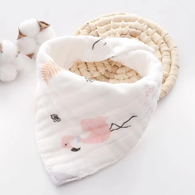 Thin Cotton Gauze Triangle Baby Saliva Towel