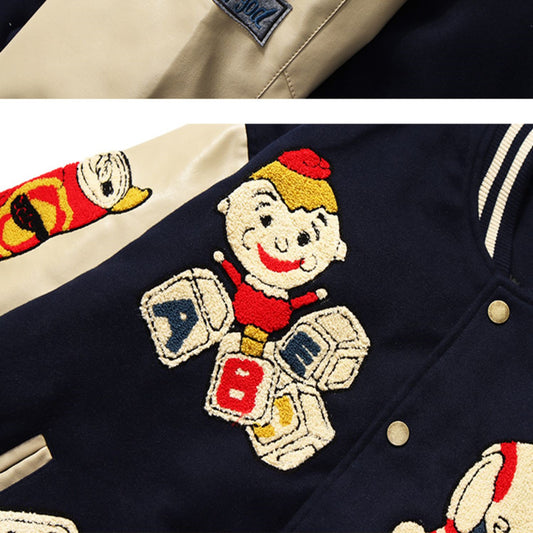 Vinter Uld Tung Industri Jakke Baseball Uniform Kvinder Tyk Og Løs