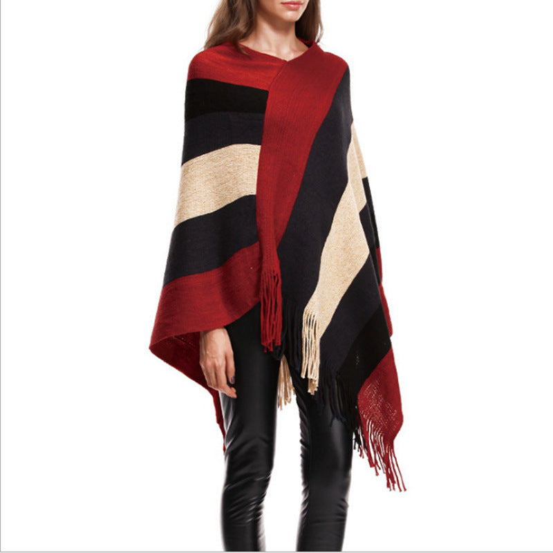 Efterår og vinter nye Amazon-eksplosionsmodeller Europa og USA udenrigshandel kvast kappe sweater fabriks direkte salg