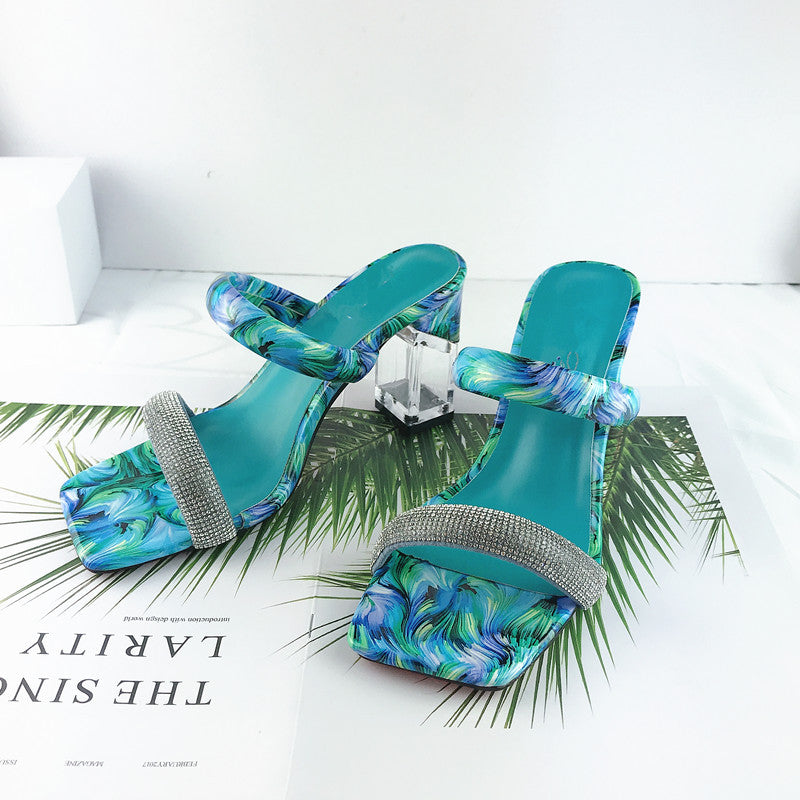 Sandals And Slippers Women's Outer Wear Summer Fashion Word Square Head