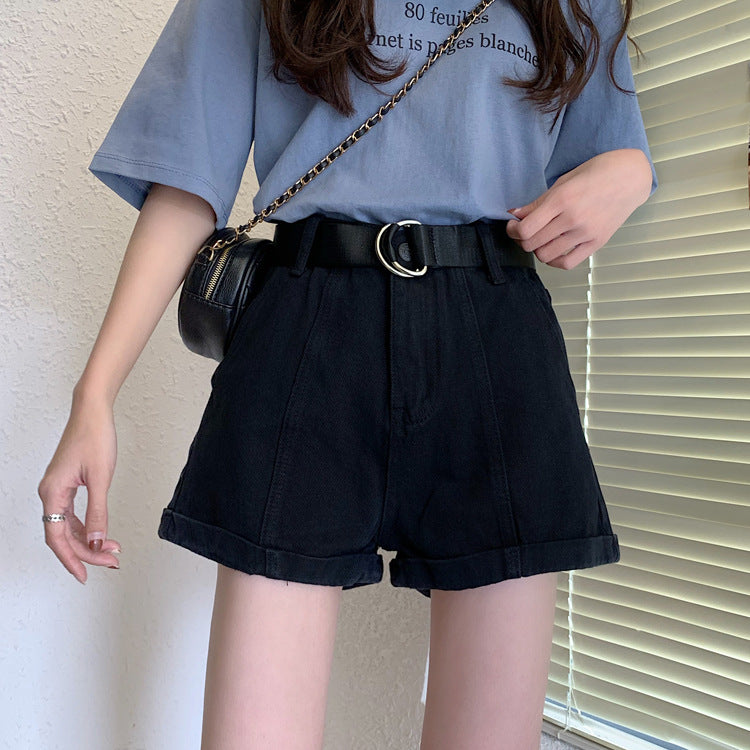 Loose curled retro wide-leg pants