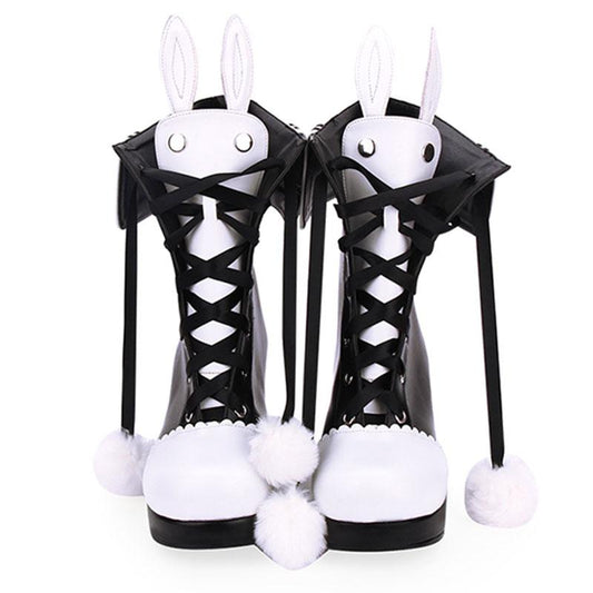 Lapel embroidered cotton boots